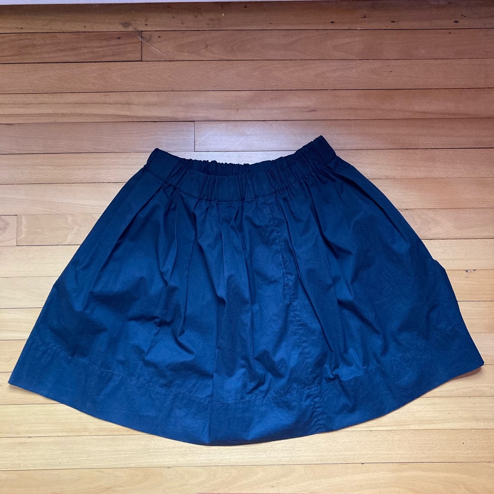 Everlane cotton poplin skirt, dark navy, 0